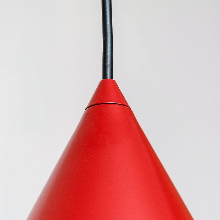 Lampada a sospensione con cavo ETNA 1xE27/15W/230V diam. 25 cm rossa