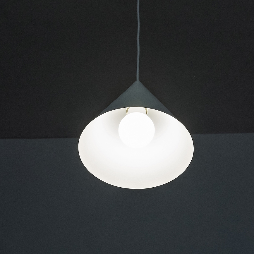 Lampada a sospensione con cavo ETNA 1xE27/15W/230V Ø 18,5 cm bianca