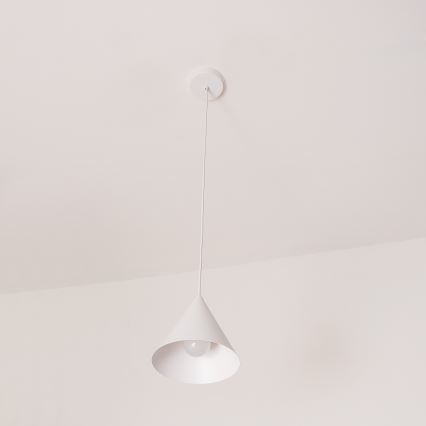 Lampada a sospensione con cavo ETNA 1xE27/15W/230V Ø 18,5 cm bianca