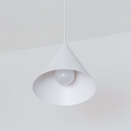 Lampada a sospensione con cavo ETNA 1xE27/15W/230V Ø 18,5 cm bianca