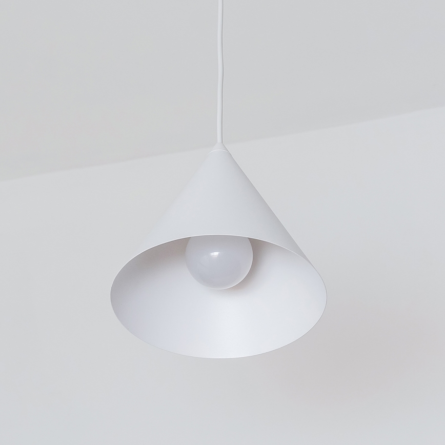 Lampada a sospensione con cavo ETNA 1xE27/15W/230V Ø 18,5 cm bianca
