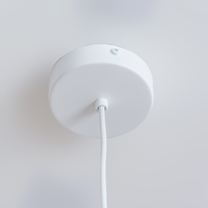 Lampada a sospensione con cavo ETNA 1xE27/15W/230V Ø 18,5 cm bianca