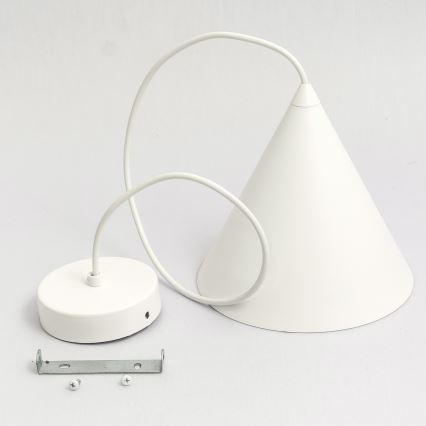 Lampada a sospensione con cavo ETNA 1xE27/15W/230V Ø 18,5 cm bianca
