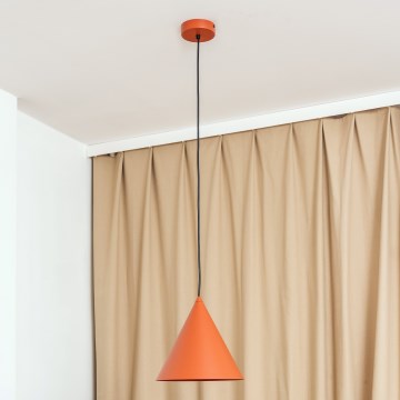 Lampada a sospensione con cavo ETNA 1xE27/15W/230V Ø 25 cm arancione