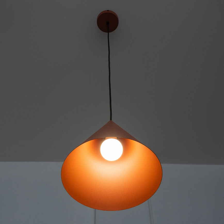 Lampada a sospensione con cavo ETNA 1xE27/15W/230V Ø 25 cm arancione