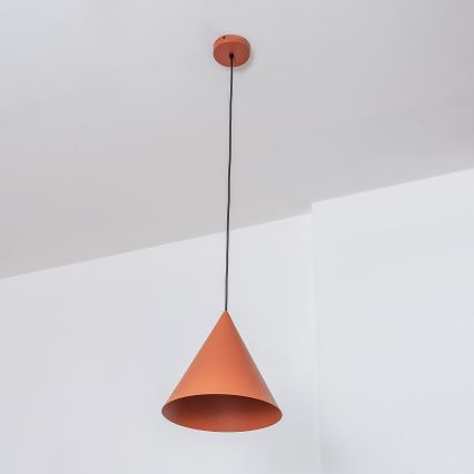 Lampada a sospensione con cavo ETNA 1xE27/15W/230V Ø 25 cm arancione