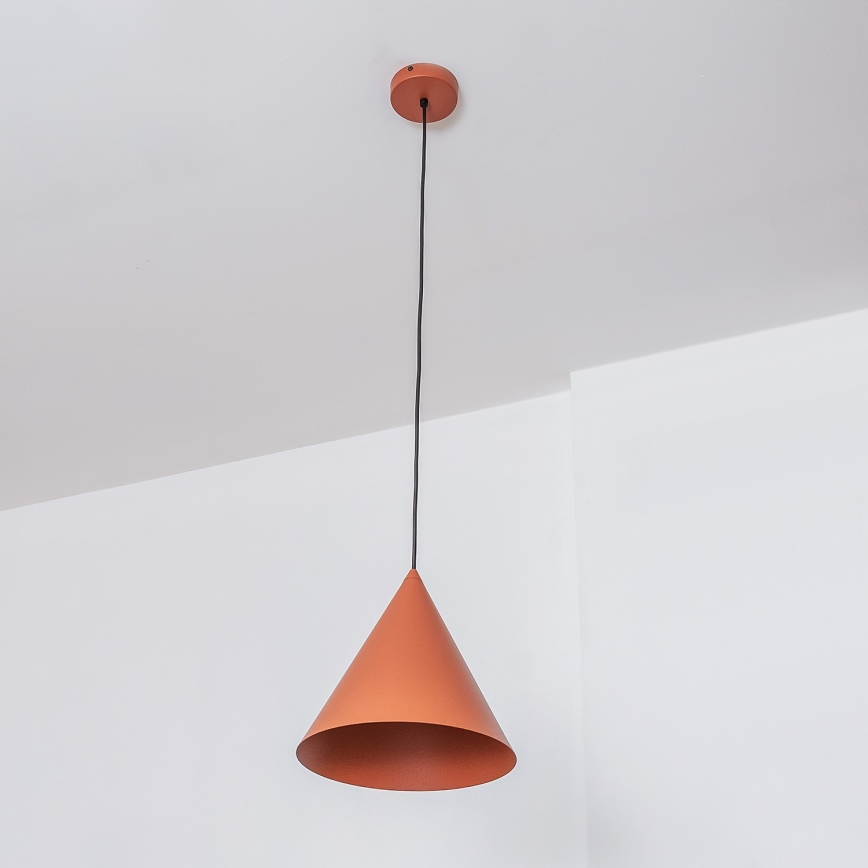 Lampada a sospensione con cavo ETNA 1xE27/15W/230V Ø 25 cm arancione