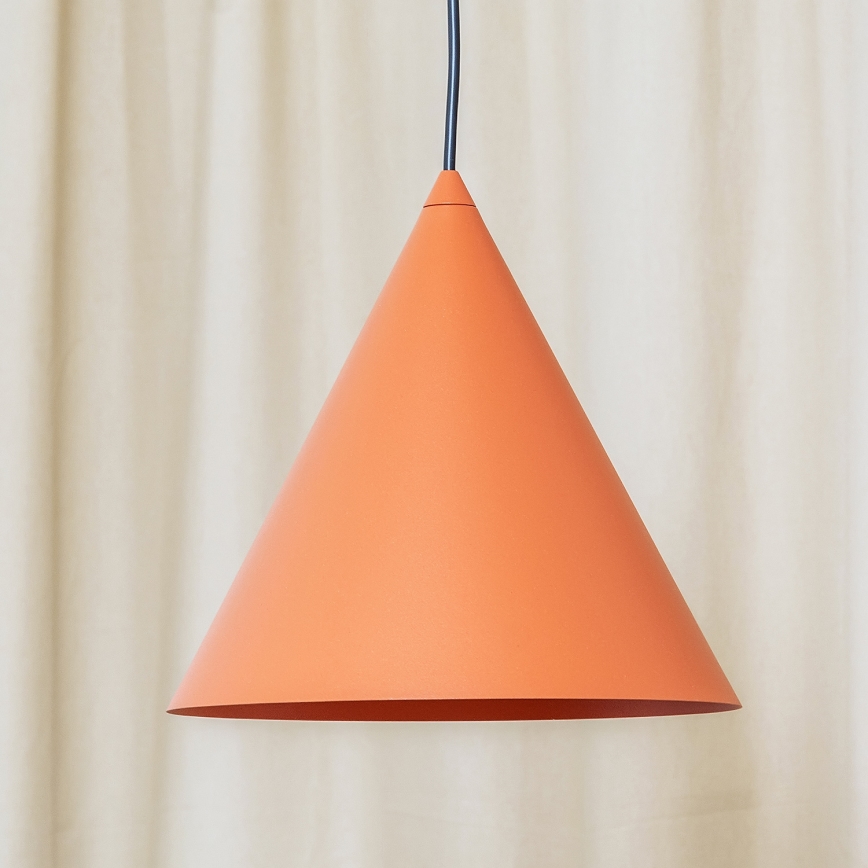 Lampada a sospensione con cavo ETNA 1xE27/15W/230V Ø 25 cm arancione