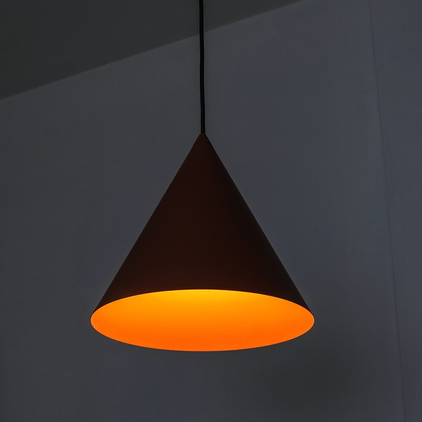 Lampada a sospensione con cavo ETNA 1xE27/15W/230V Ø 25 cm arancione