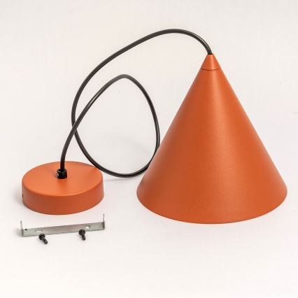 Lampada a sospensione con cavo ETNA 1xE27/15W/230V Ø 25 cm arancione