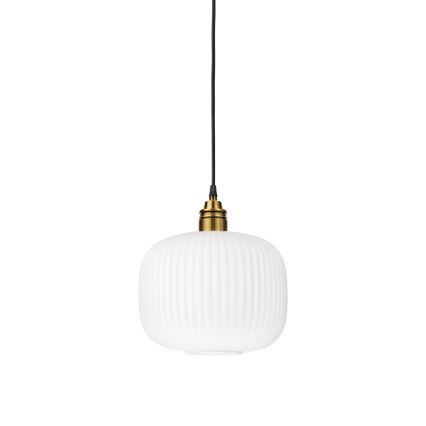 Lampada a sospensione con cavo HECTOR 1xE27/15W/230V bianco/ottone diam. 25 cm