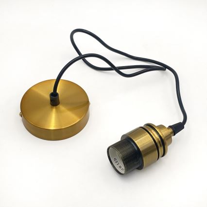 Lampada a sospensione con cavo HECTOR 1xE27/15W/230V bianco/ottone diam. 25 cm