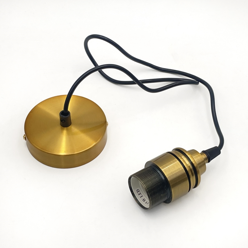 Lampada a sospensione con cavo HECTOR 1xE27/15W/230V bianco/ottone diam. 25 cm