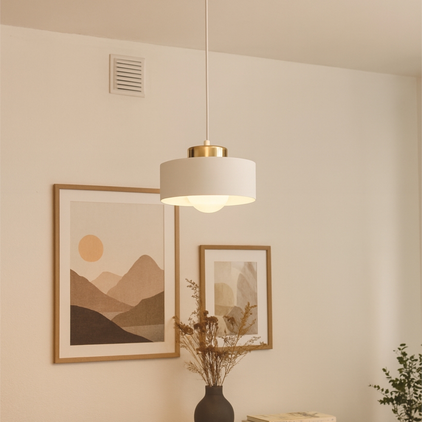 Lampada a sospensione con cavo IGNIA 1xE27/60W/230V bianca