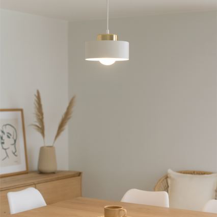 Lampada a sospensione con cavo IGNIA 1xE27/60W/230V bianco/oro