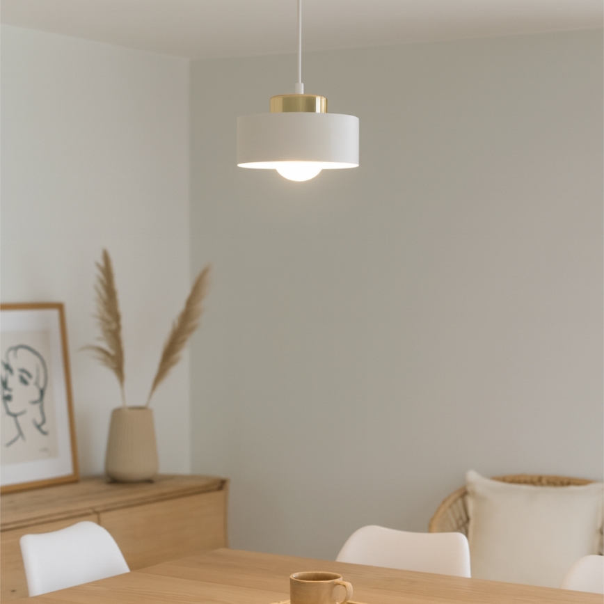 Lampada a sospensione con cavo IGNIA 1xE27/60W/230V bianco/oro