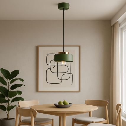 Lampada a sospensione con cavo IGNIA 1xE27/60W/230V verde