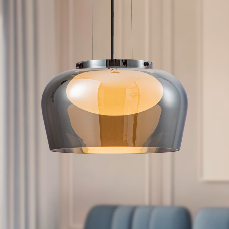 Lampada a sospensione con cavo INSIEME 1xGX53/10W/230V, diametro 38 cm, nero fumé