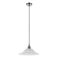 Lampada a sospensione con cavo JULL 1xE27/15W/230V, cromo lucido/trasparente