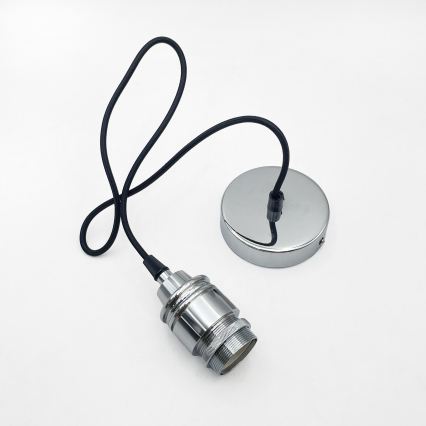 Lampada a sospensione con cavo JULL 1xE27/15W/230V, cromo lucido/trasparente