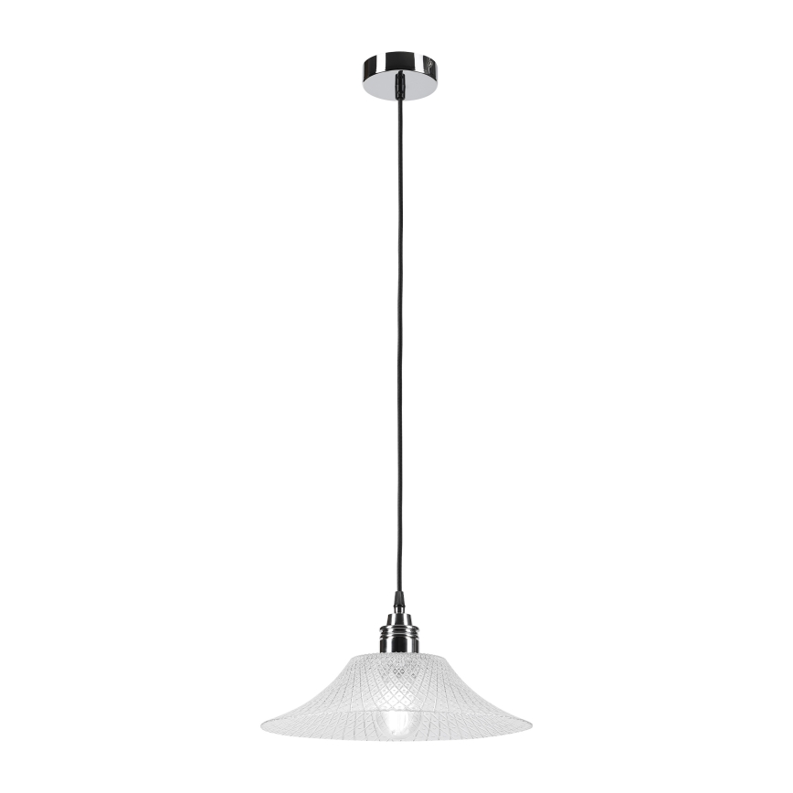 Lampada a sospensione con cavo JULL 1xE27/15W/230V, cromo lucido/trasparente