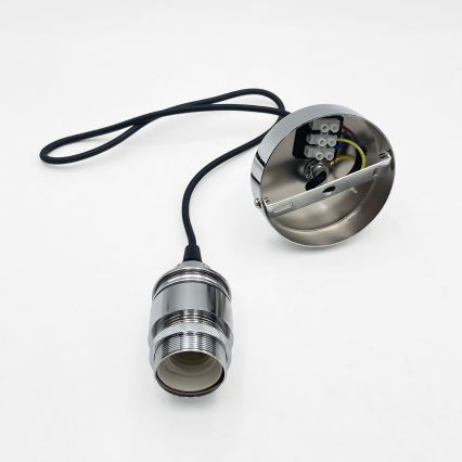 Lampada a sospensione con cavo JULL 1xE27/15W/230V, cromo lucido/trasparente