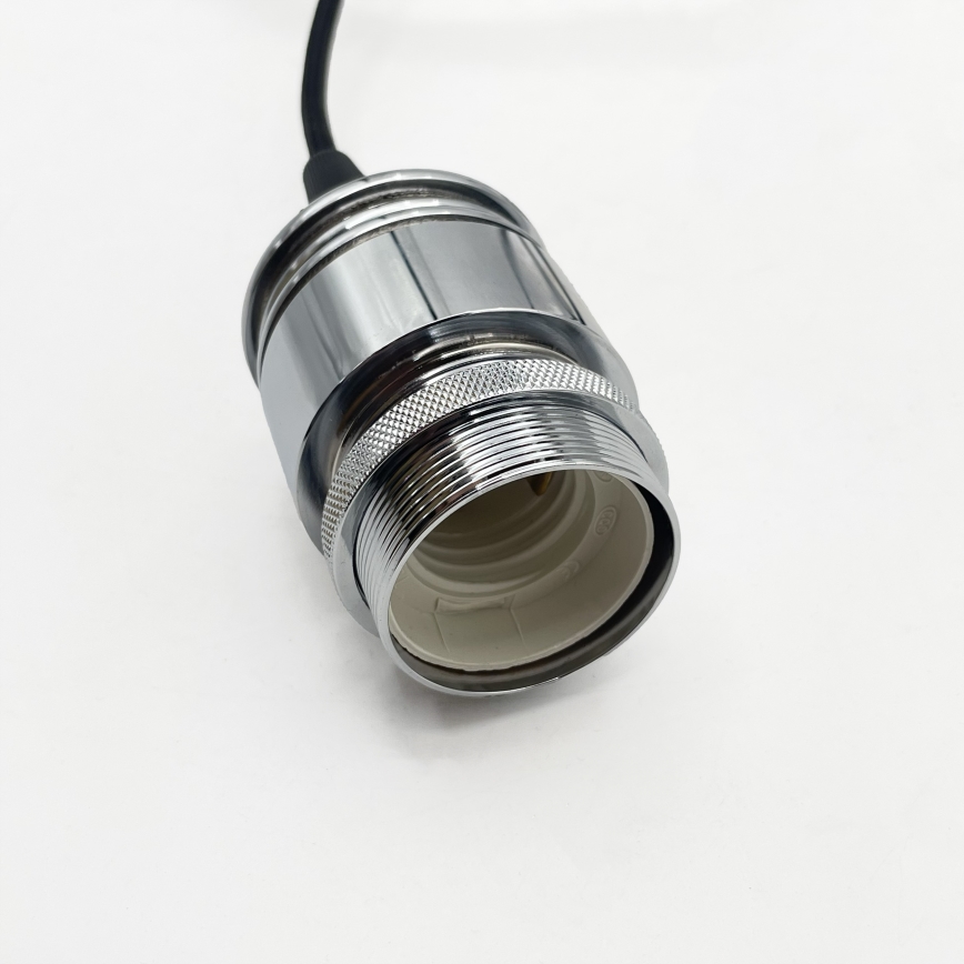 Lampada a sospensione con cavo JULL 1xE27/15W/230V, cromo lucido/trasparente
