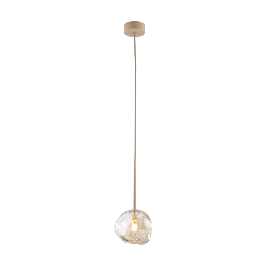 Lampada a sospensione con cavo LAVA 1xG9/8W/230V beige/fumo beige