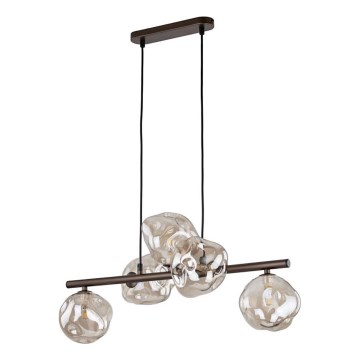 Lampada a sospensione con cavo LAVA 5xG9/8W/230V bronzo/beige fumé