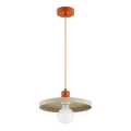 Lampada a sospensione con cavo LITO 1xE27/15W/230V beige/rame