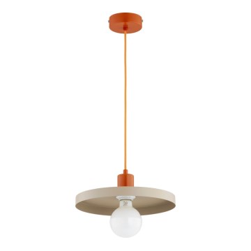 Lampada a sospensione con cavo LITO 1xE27/15W/230V beige/rame