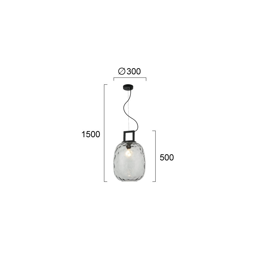 Lampada a sospensione con cavo LUCY 1xE27/40W/230V nero fumé