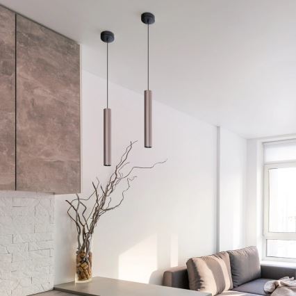 Lampadario a cavo LUNGOMARE 1xGU10/10W/230V cromo opaco