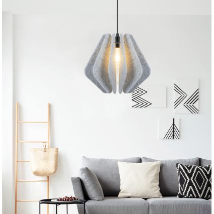 Lampada a sospensione con cavo MARGARET 1xE27/40W/230V grigio