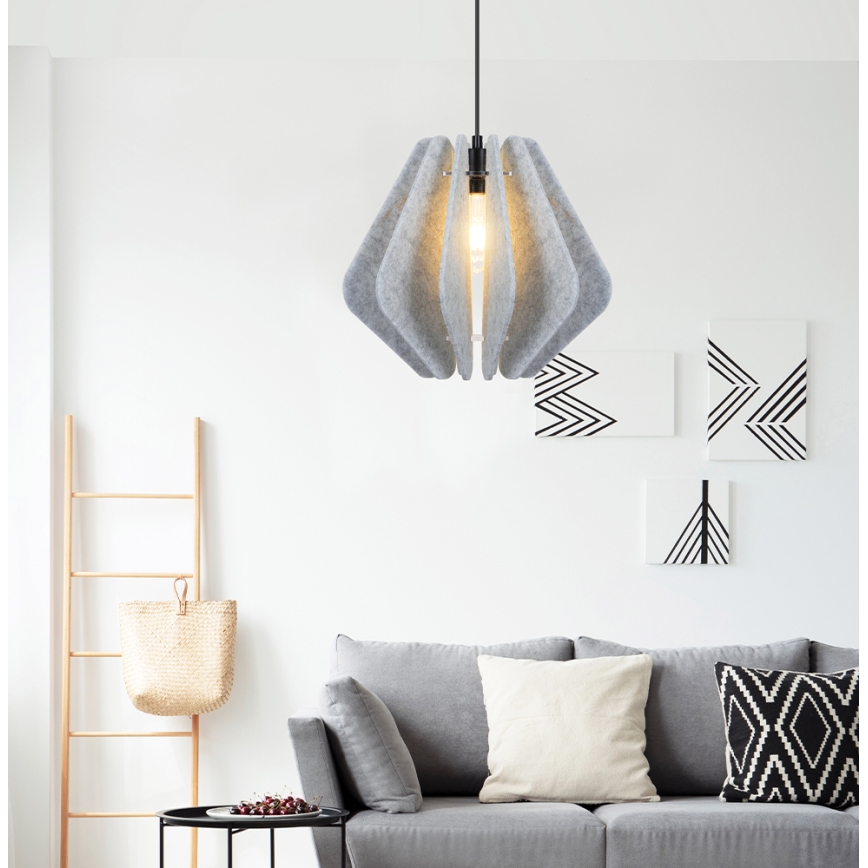 Lampada a sospensione con cavo MARGARET 1xE27/40W/230V grigio
