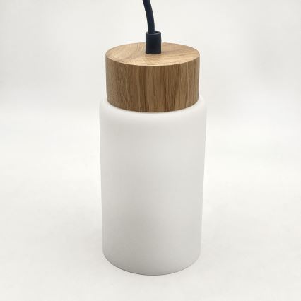 Lampada a sospensione con cavo MARKUS 1xE27/15W/230V nero/rovere