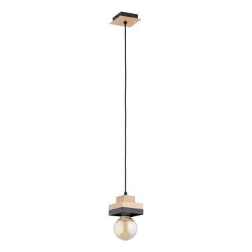Lampada a sospensione con cavo MIKO 1xE27/15W/230V nero/beige