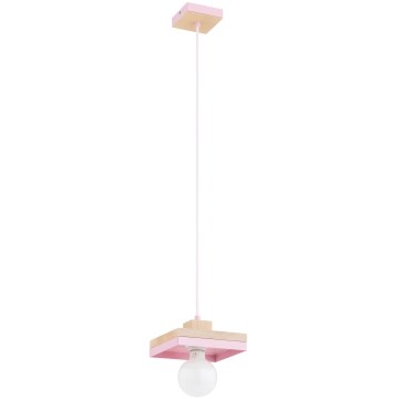 Lampada a sospensione con cavo MIKO 1xE27/15W/230V rosa/beige