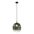 Lampada a sospensione con cavo MIRROR 1xE27/14W/230V verde fumé