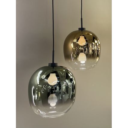 Lampada a sospensione con cavo MIRROR 1xE27/14W/230V verde fumé