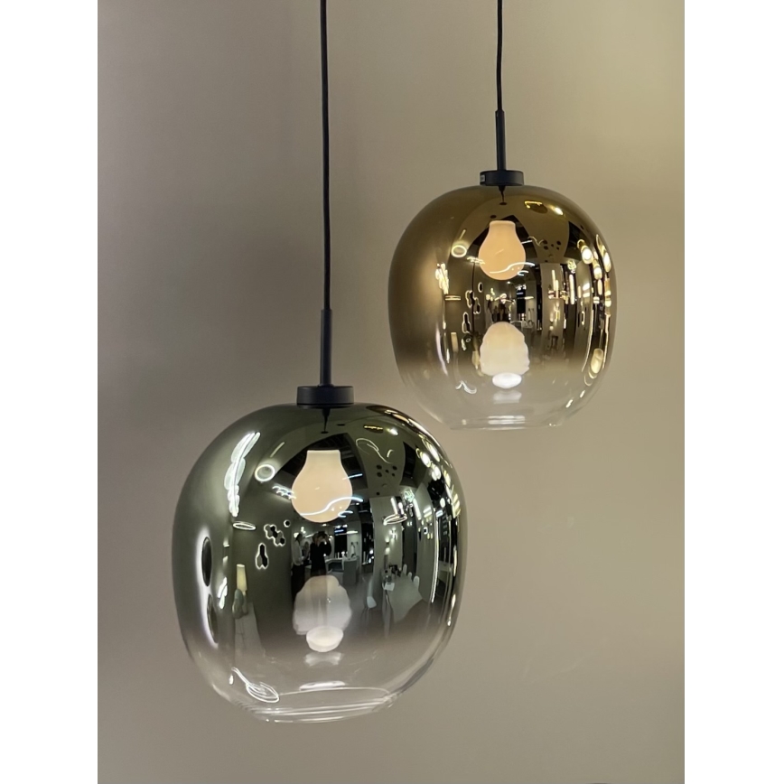 Lampada a sospensione con cavo MIRROR 1xE27/14W/230V verde fumé