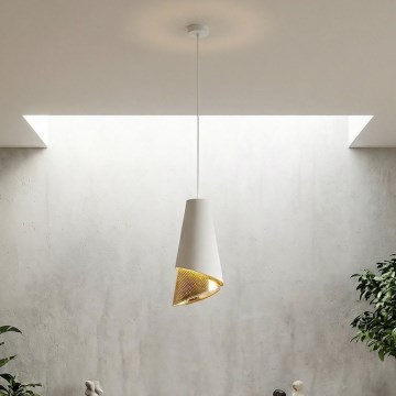 Lampada a sospensione con cavo MODA 1xE27/15W/230V bianco/oro