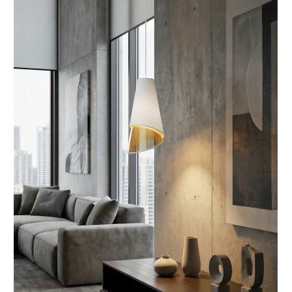 Lampada a sospensione con cavo MODA 1xE27/15W/230V bianco/oro