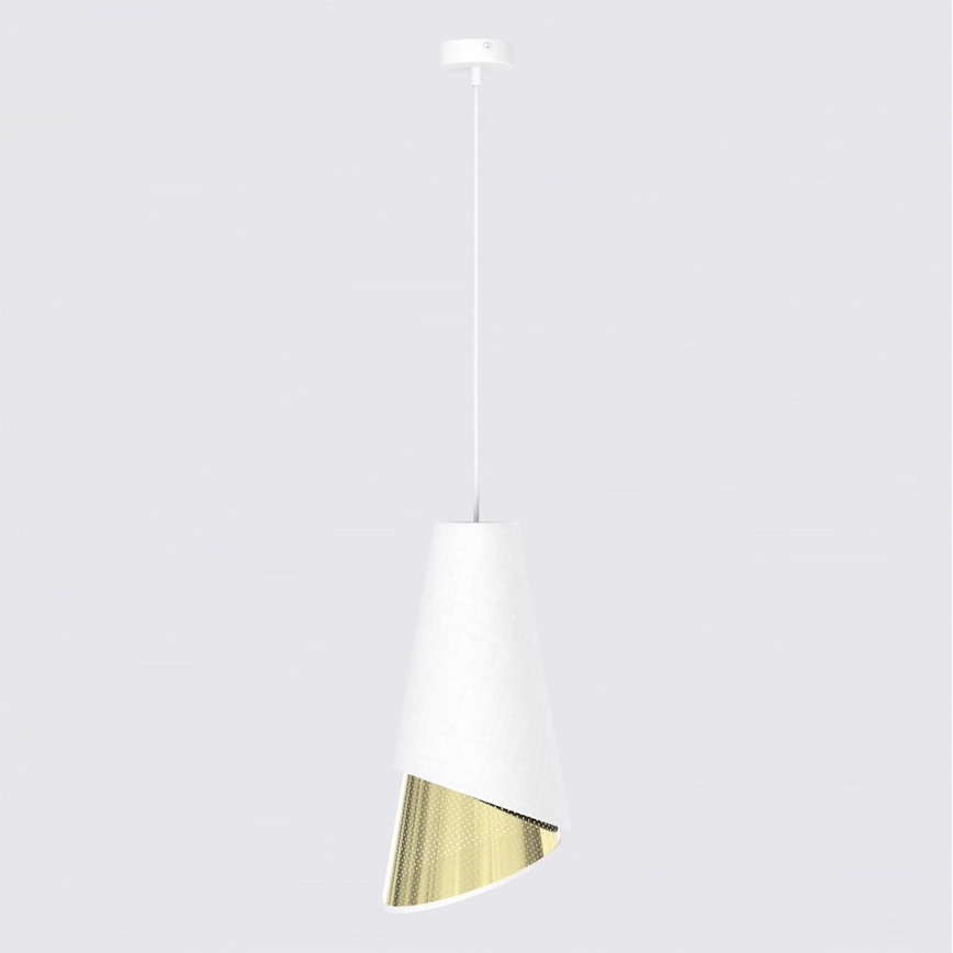 Lampada a sospensione con cavo MODA 1xE27/15W/230V bianco/oro