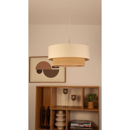 Lampada a sospensione con cavo NATIA 1xE27/60W/230V bianco/marrone