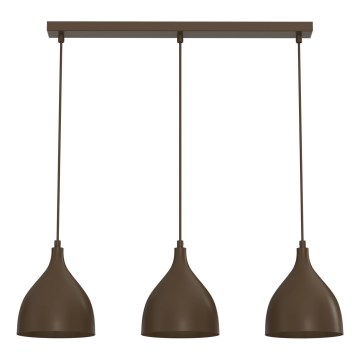 Lampada a sospensione con cavo NOAK CLASSIC 3xE27/15W/230V marrone