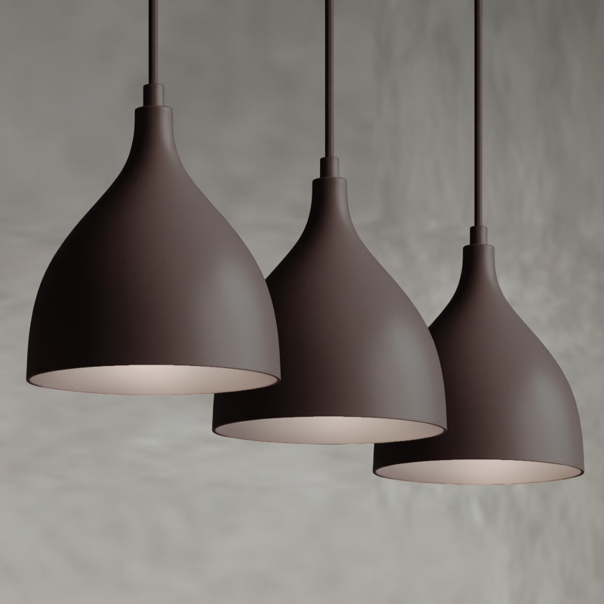 Lampada a sospensione con cavo NOAK CLASSIC 3xE27/15W/230V marrone