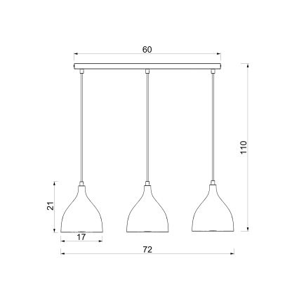 Lampada a sospensione con cavo NOAK CLASSIC 3xE27/15W/230V marrone