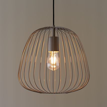 Lampada a sospensione con cavo OVELLA 1xE27/15W/230V Ø 36 cm beige