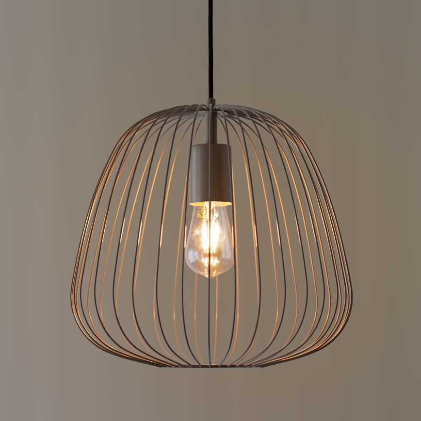 Lampada a sospensione con cavo OVELLA 1xE27/15W/230V Ø 36 cm beige